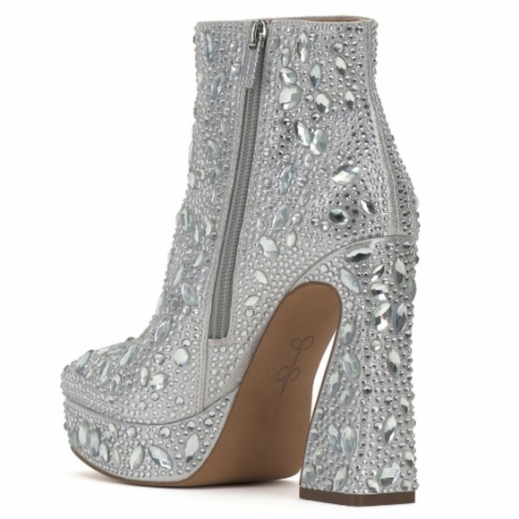 Silver Sparkle Ankle Platform Boots - new, size 10, NORDSTROMS JESSICA SIMPSON - Picture 3 of 8